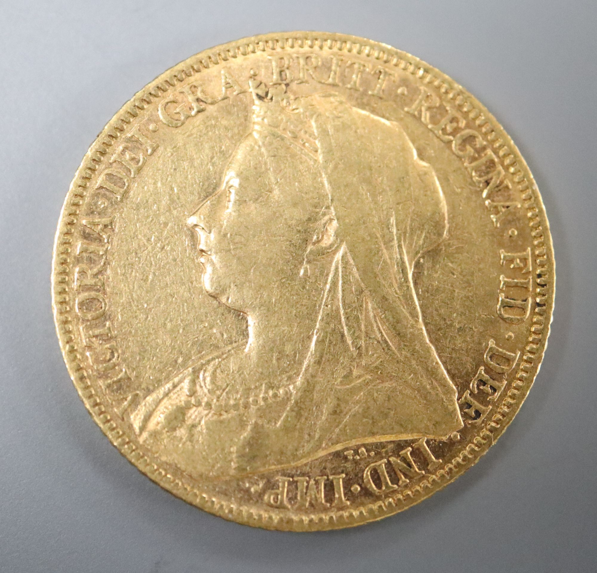 A Victoria 1898 Melbourne mint gold sovereign, GF